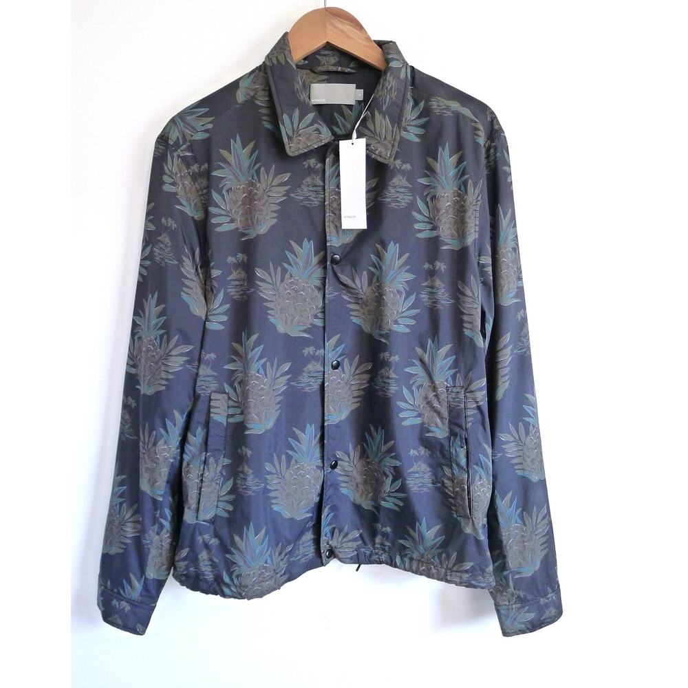 VINCE Tropical Pineapple Print Coach Windbreaker Jacket MR PORTER M NWT $365 - Picture 2 of 12